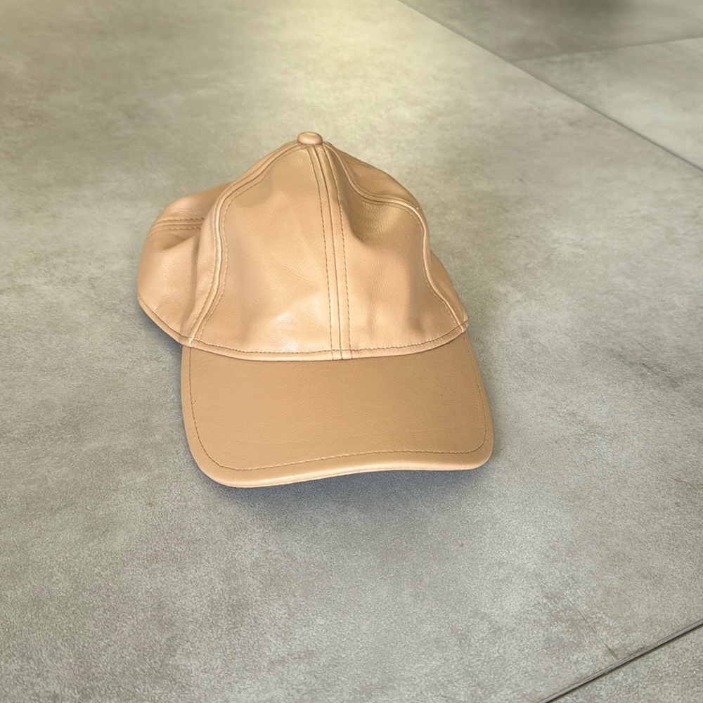 Tan leather baseball cap